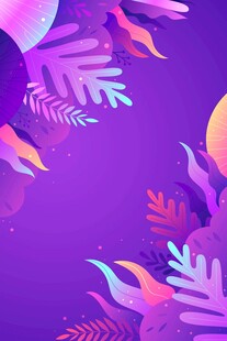 梦幻紫色植物装饰图案