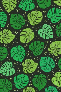 热带植物叶片无缝图案