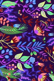 多彩花卉植物图案背景