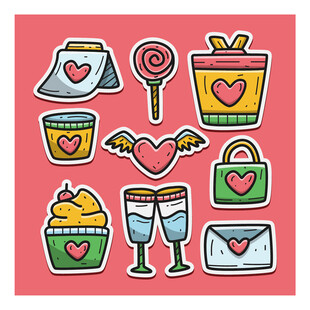 情人节相关可爱图标集合