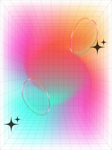 梦幻渐变圆环与星星图案