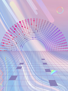 梦幻渐变几何空间场景