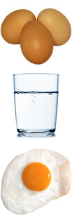 鸡蛋与水的静物组合