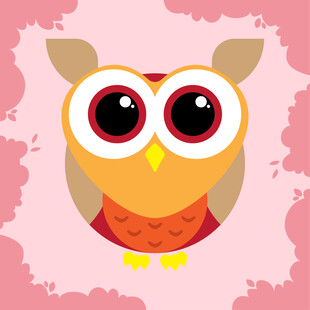 可爱猫头鹰插画