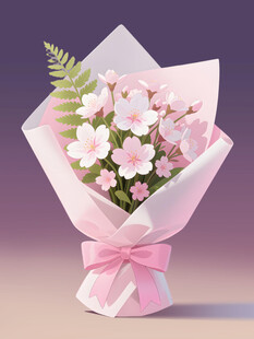 粉色樱花花束