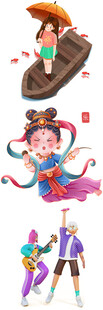 传统与现代艺术形象集合