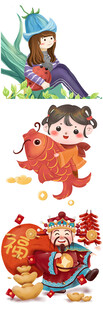 财神与锦鲤带来财富好运