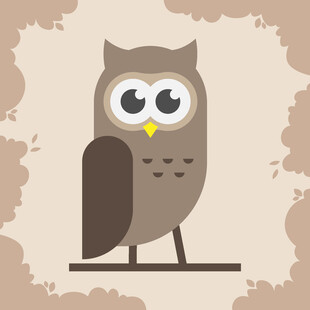 站在枝头的可爱猫头鹰