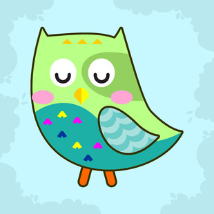 可爱卡通猫头鹰插画