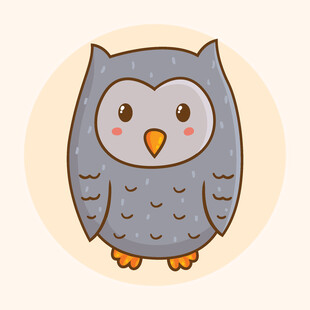 可爱卡通猫头鹰形象