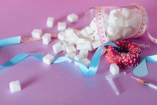彩色糖果与装饰物件组合