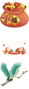 中式祥瑞元素插画