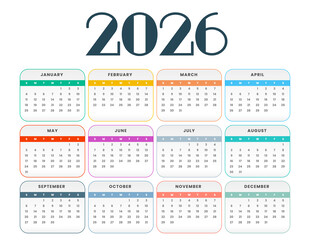 2026年彩色日历模板