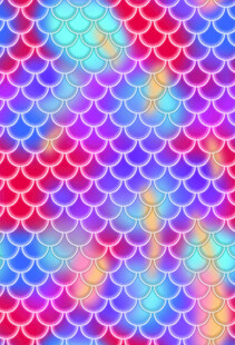 梦幻多彩美人鱼鳞片图案