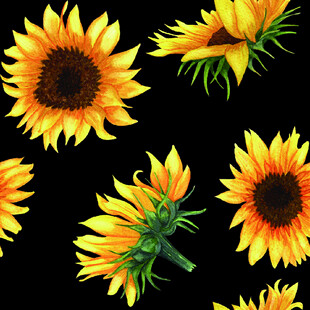 向日葵无缝图案背景