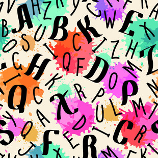 多彩字母图案背景设计