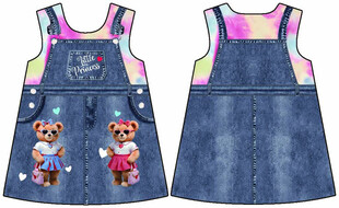 儿童牛仔背带裙