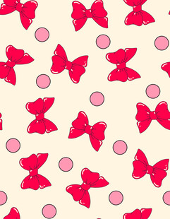 红色蝴蝶结圆点图案背景