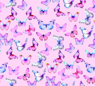 粉色蝴蝶爱心图案背景