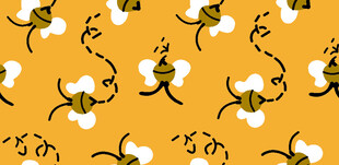 蜜蜂花朵图案背景