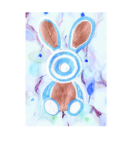 抽象风格兔子水彩艺术画