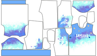 蓝白渐变服装图案设计