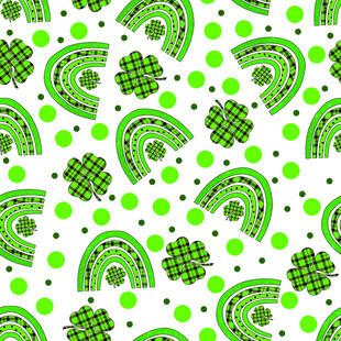 绿色三叶草波点无缝图案