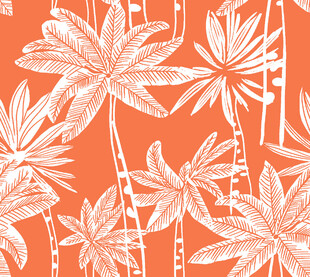 橙色背景植物图案纹理