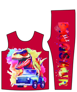 儿童炫彩图案背心长裤套装