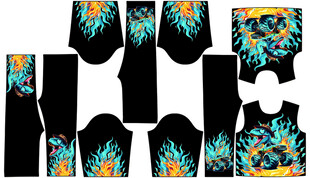 多彩花卉图案服饰设计稿