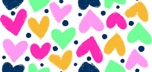多彩爱心图案背景