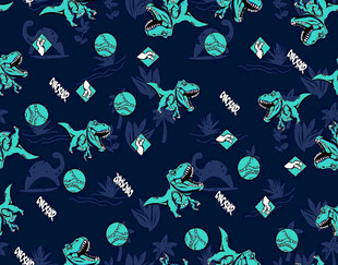 恐龙星球图案无缝背景图