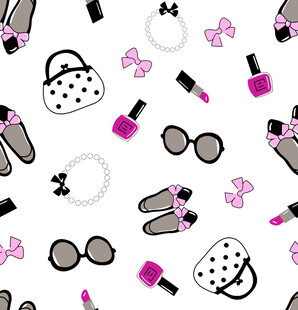 时尚美妆配饰无缝图案
