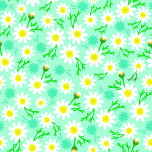 清新雏菊水彩背景图案