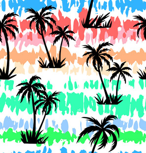 热带风情棕榈树图案背景