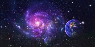 宇宙中的地球与星系