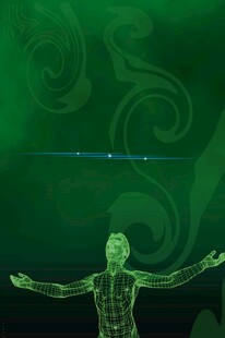 绿色科幻风格人形光影图像