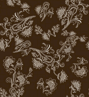 复古花卉深色底纹图案