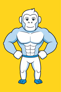肌肉发达的卡通猴子形象