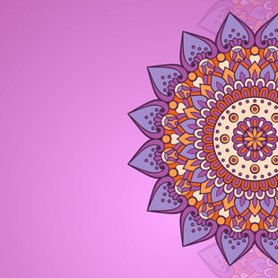 紫色曼陀罗花纹艺术图案