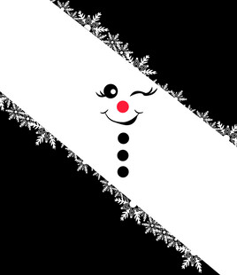 黑白风可爱雪人装饰图案