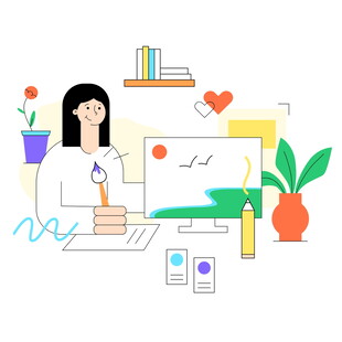 女性创意工作者的办公场景