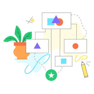 创意图形与办公元素组合