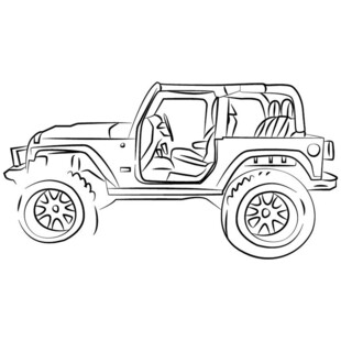 线条勾勒的越野吉普车