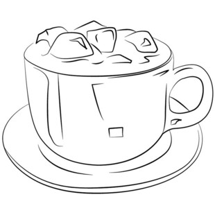 手绘热饮咖啡杯插画