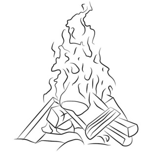 篝火插画