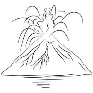 火山喷发简笔画