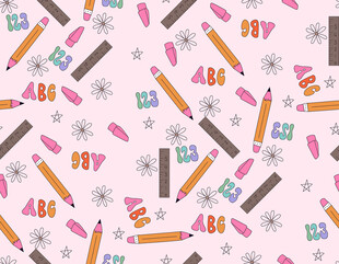 多彩文具图案背景设计