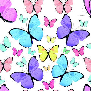 多彩蝴蝶无缝图案背景