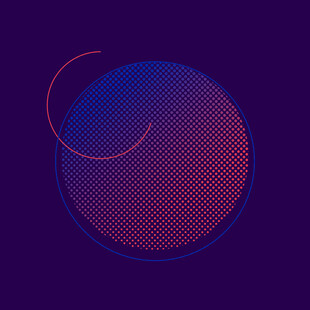 渐变圆形几何抽象图案